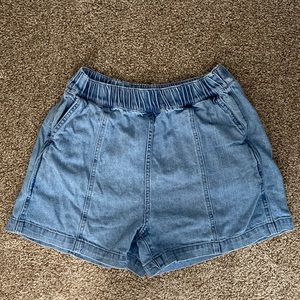Madewell Pull On Seamed Denim Shorts